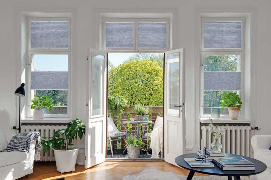 Plissee 2148 Wohnzimmer Grau
