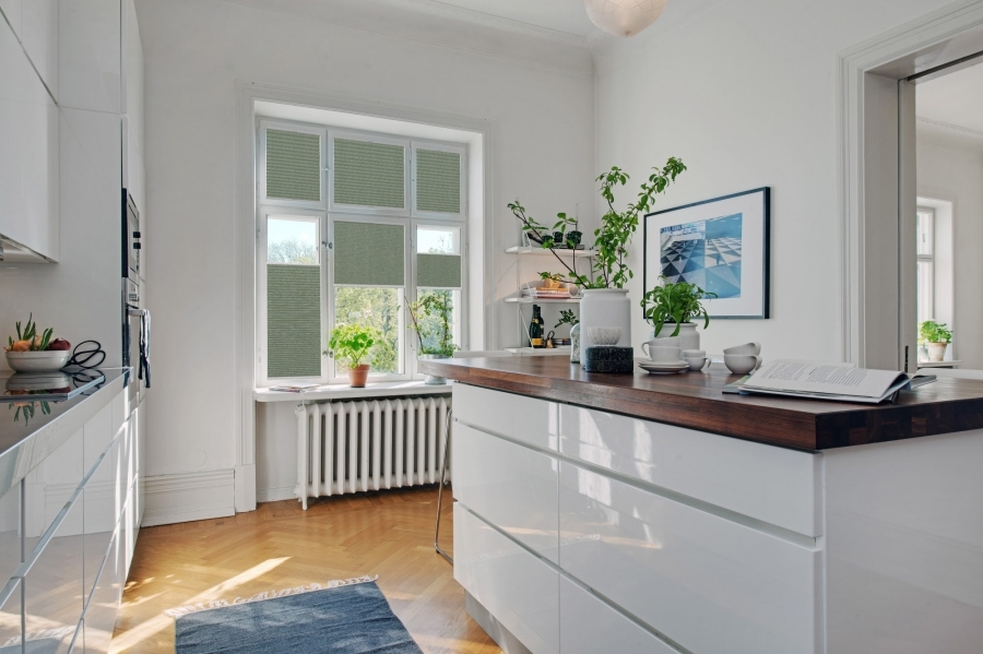 Plissee 2150 Küche Grau