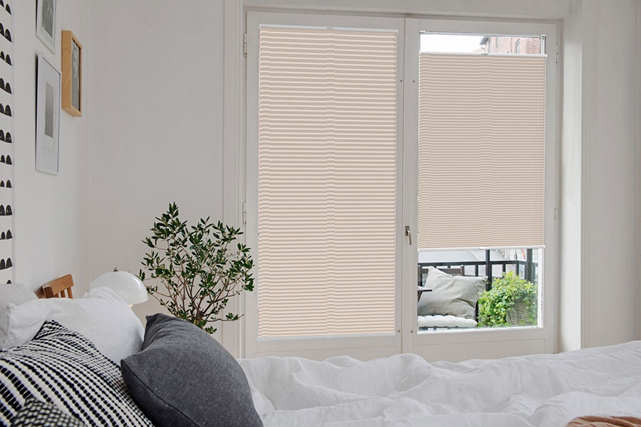 Plissee Wabe Rimano 4386 Schlafzimmer