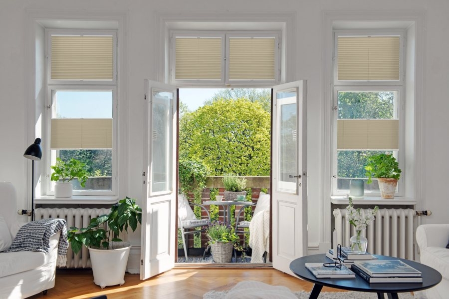 Plissee Wabe Rimano 4390 Wohnzimmer