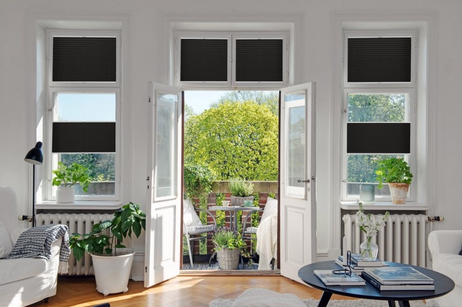 Plissee Wabe Rimano 4392 Wohnzimmer