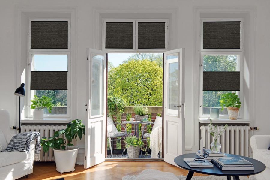 Plissee 1523 Wohnzimmer Grau