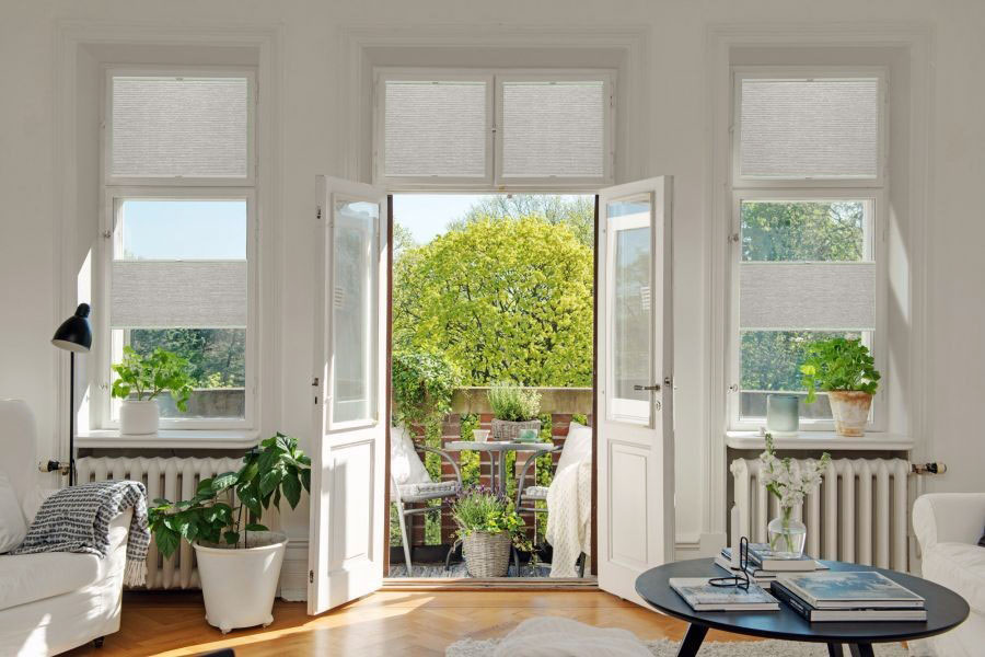Plissee 1525 Wohnzimmer Grau