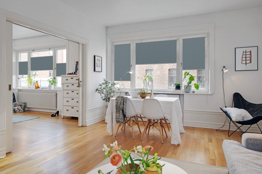 Plissee 1514 Esszimmer Grau