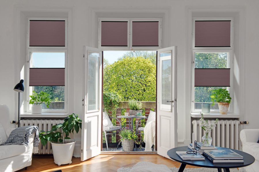 Plissee Wabe Uni 1517 Wohnzimmer