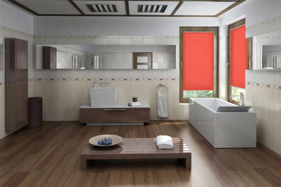 Plissee Wabe Uni 1518 Badezimmer