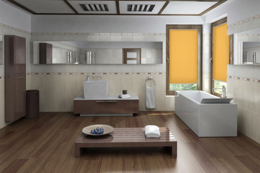 Plissee Wabe Uni 1519 Badezimmer