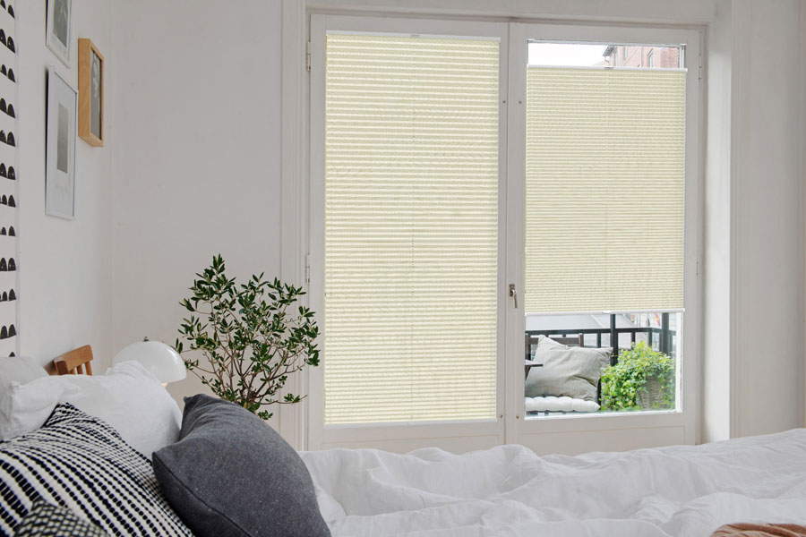 Plissee Wabe Uni 4204 Schlafzimmer
