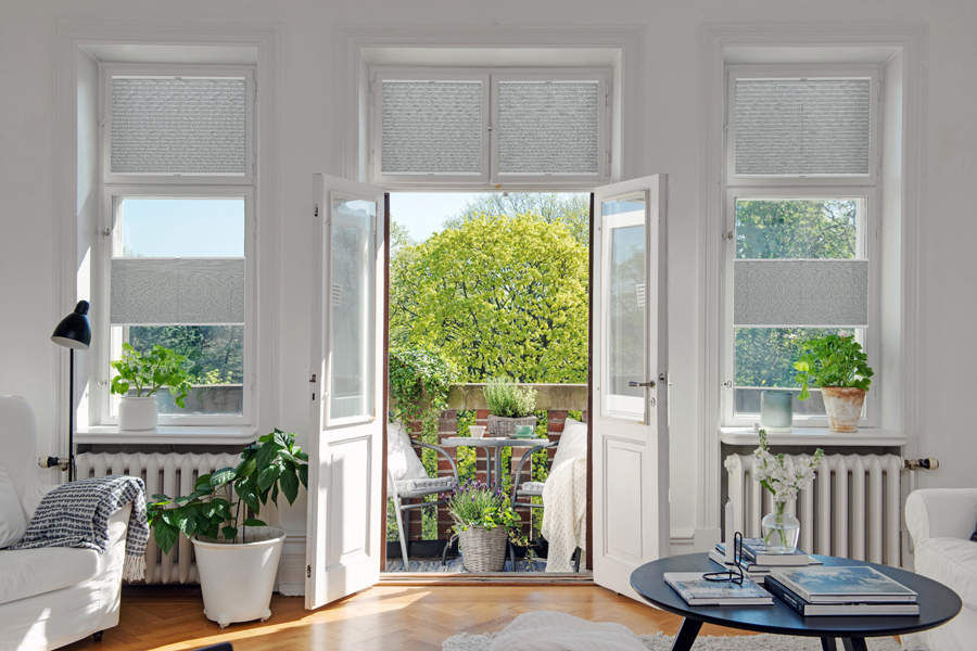 Plissee 4207 Wohnzimmer Grau