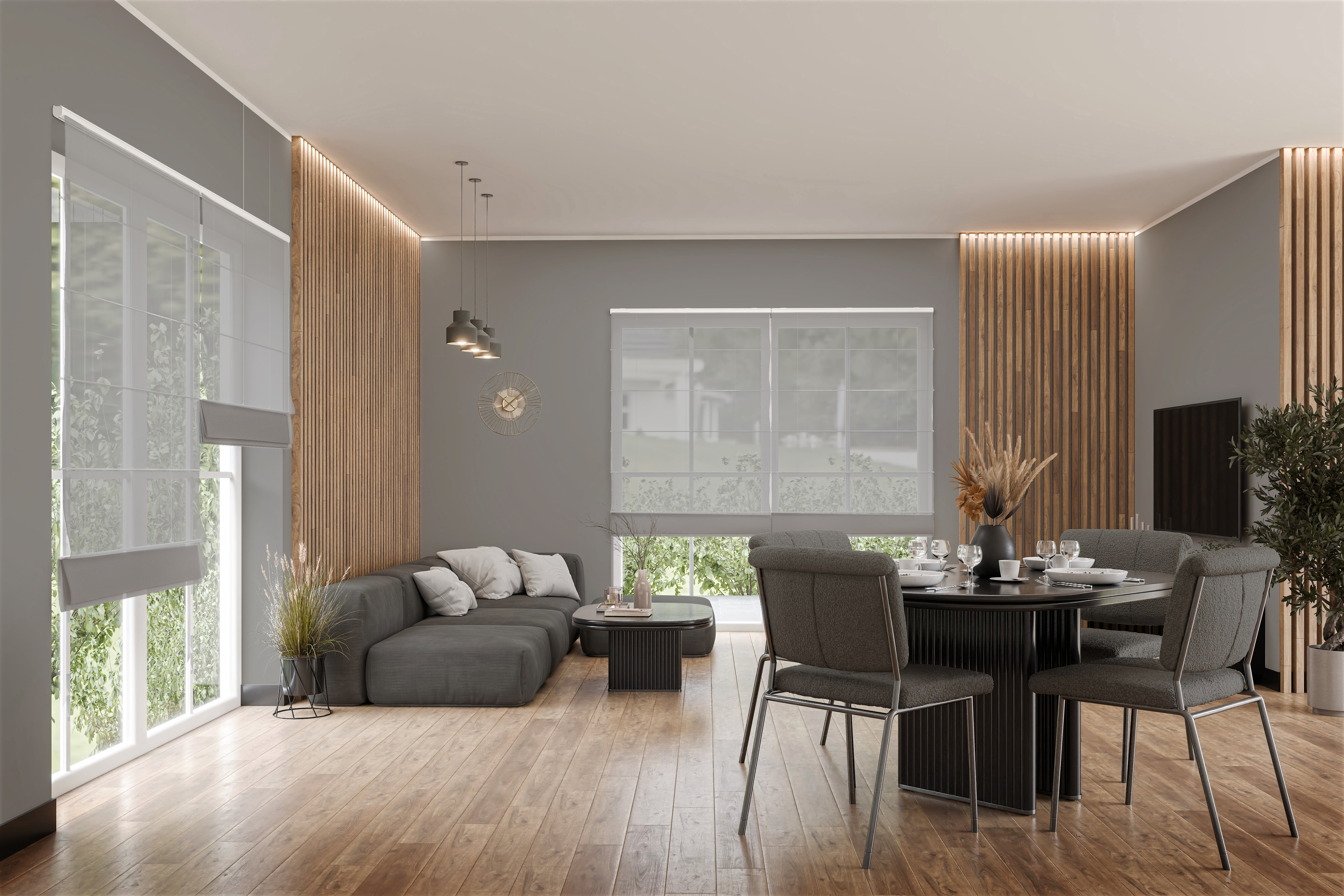 Raffrollo Sularo 9378 Wohnzimmer