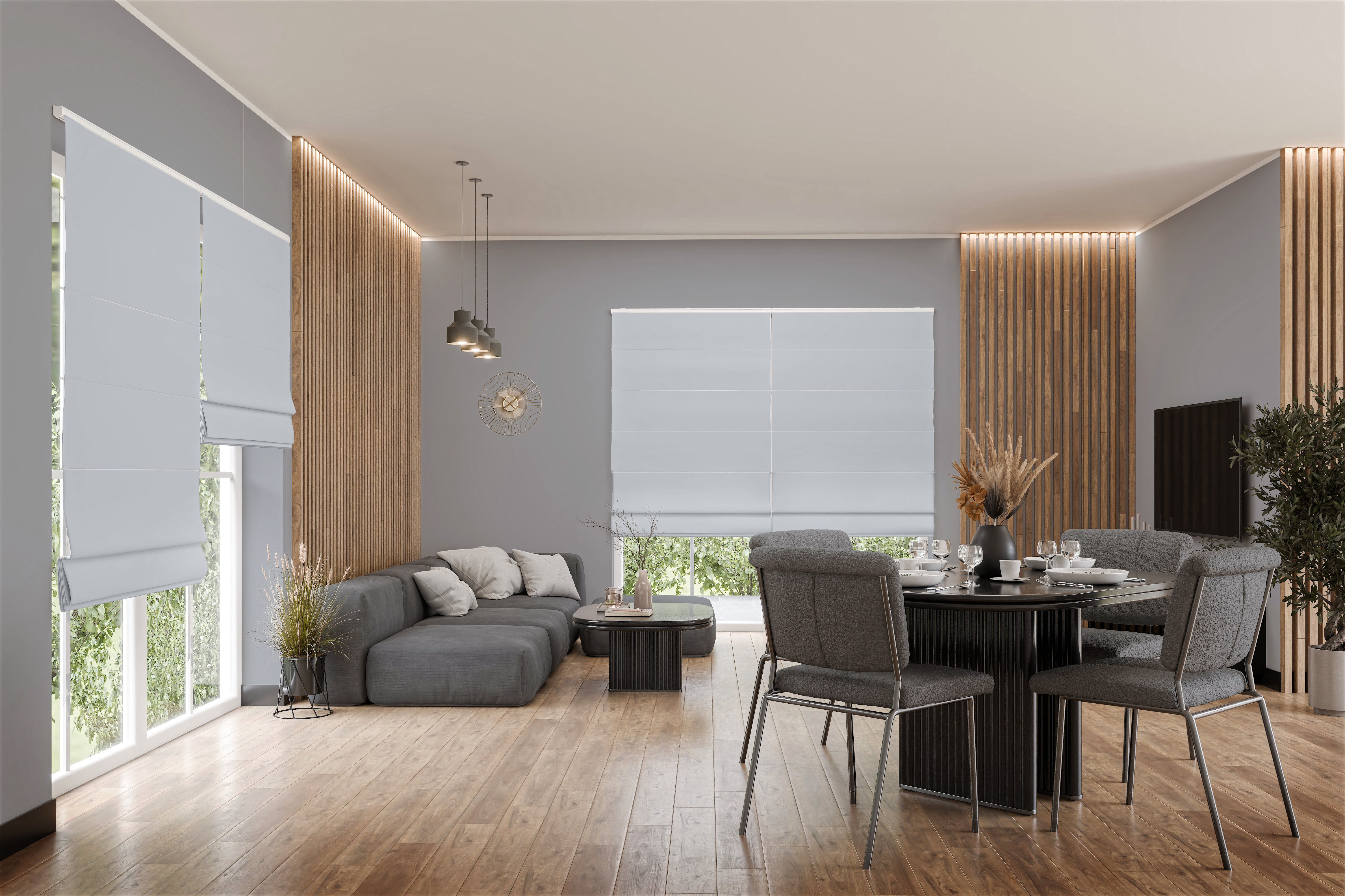 Raffrollo Zeluna 9472 Wohnzimmer