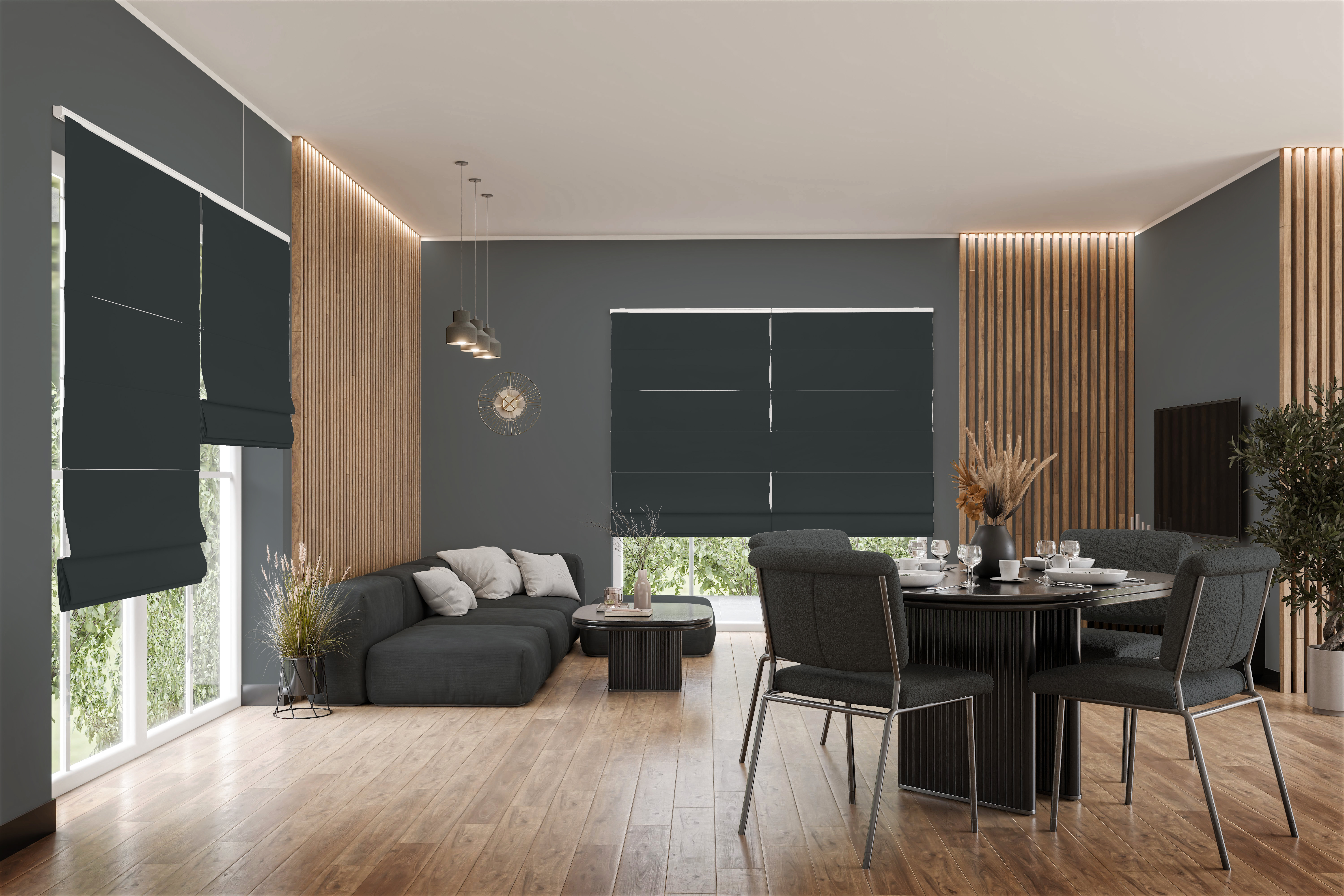 Raffrollo Zeluna 9474 Wohnzimmer