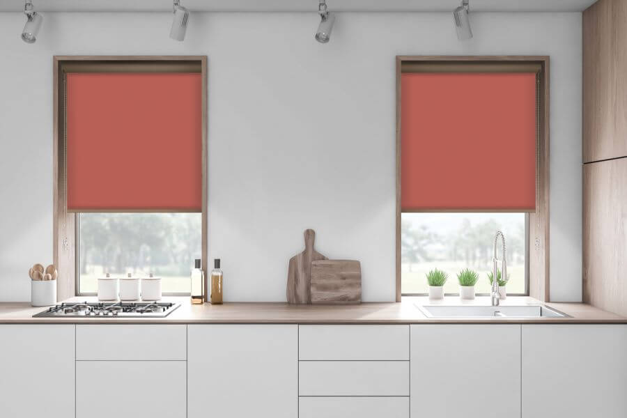 Rollo Basic Dimout 3735 in rot - Küche