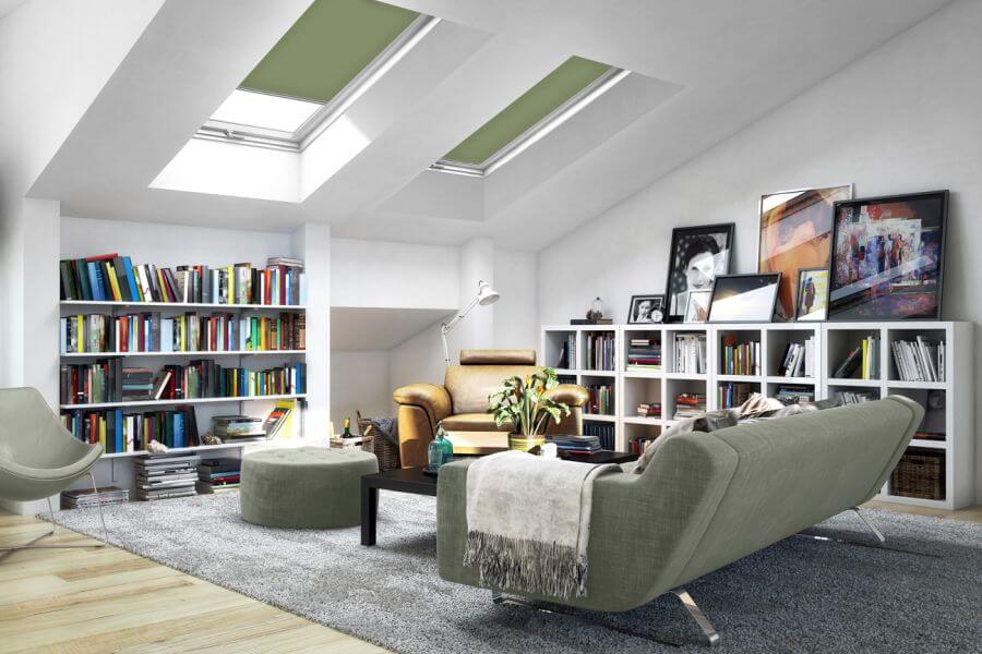 Rollo Levigo 3734 in grün - Dachfensterrollo Wohnzimmer
