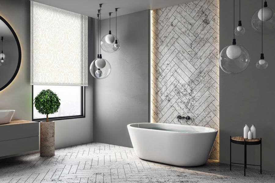 Rollo Pala 3747 in beige-grau - Badezimmer