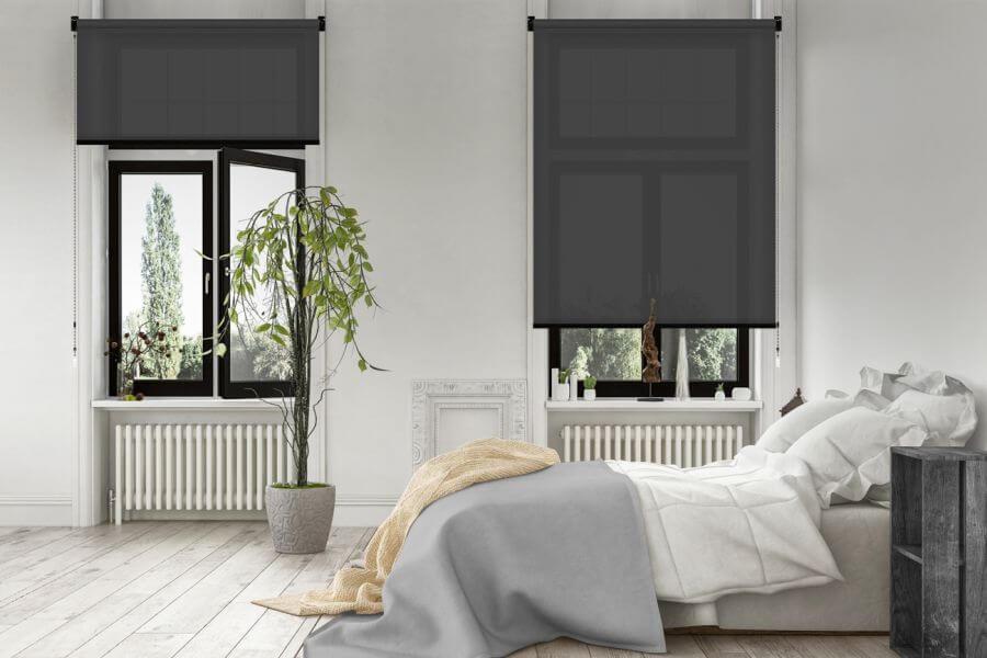 Rollo Sotti 3716 in schiefergrau - Schlafzimmer