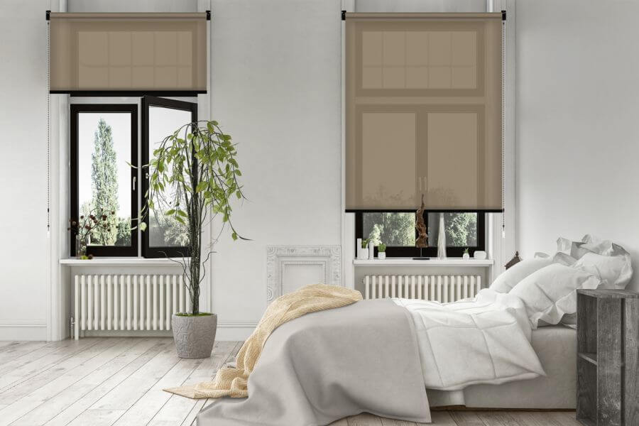 Rollo Sotti 3721 in olivbraun - Schlafzimmer