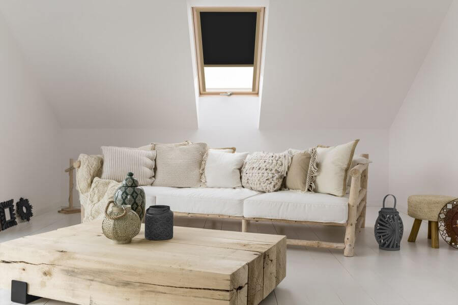 Dachfensterrollo Tetto 3737 in anthrazit - Wohnzimmer