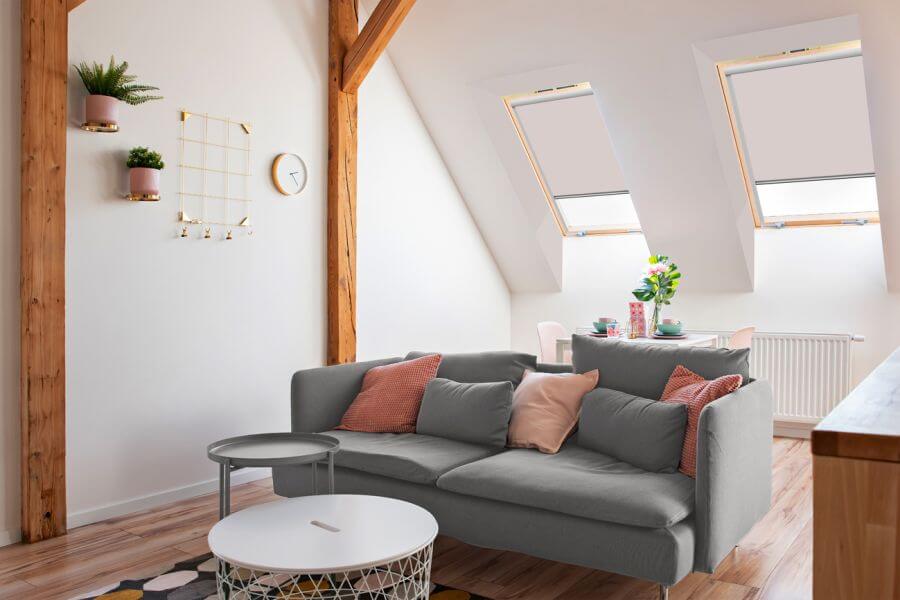 Dachfensterrollo Tetto 3739 in beige - Wohnzimmer