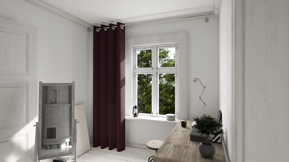 Dunkelbordeaux Arbeitszimmer 2