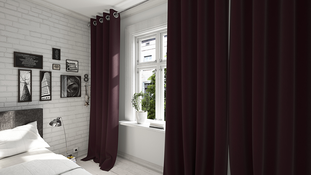 Dunkelbordeaux Schlafzimmer 2