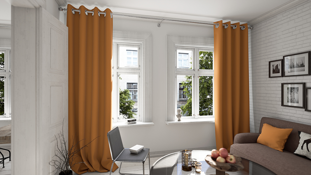 Goldorange Wohnzimmer