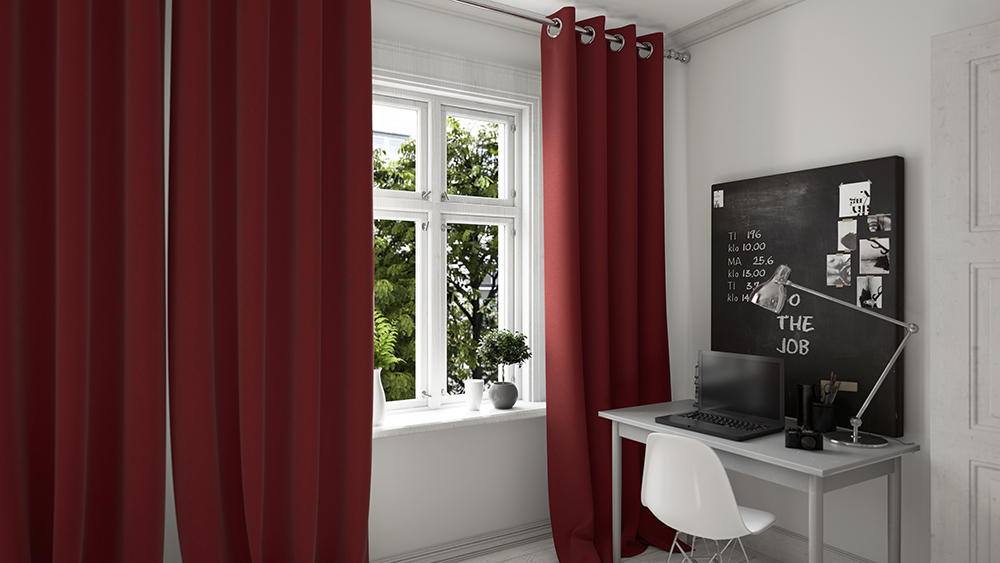 Knallrot Arbeitszimmer 1