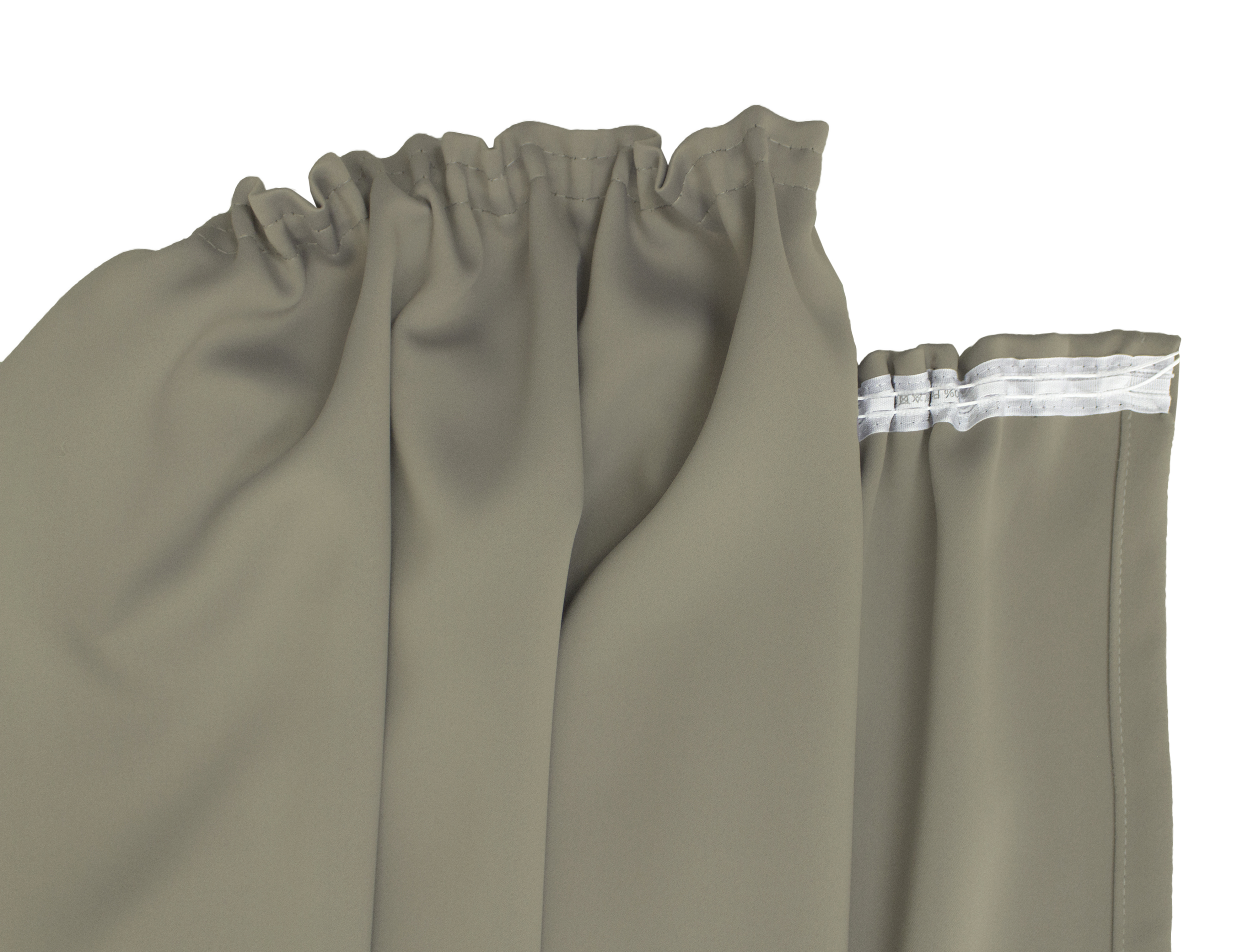 Dunkelbeige Kräuselband Detail