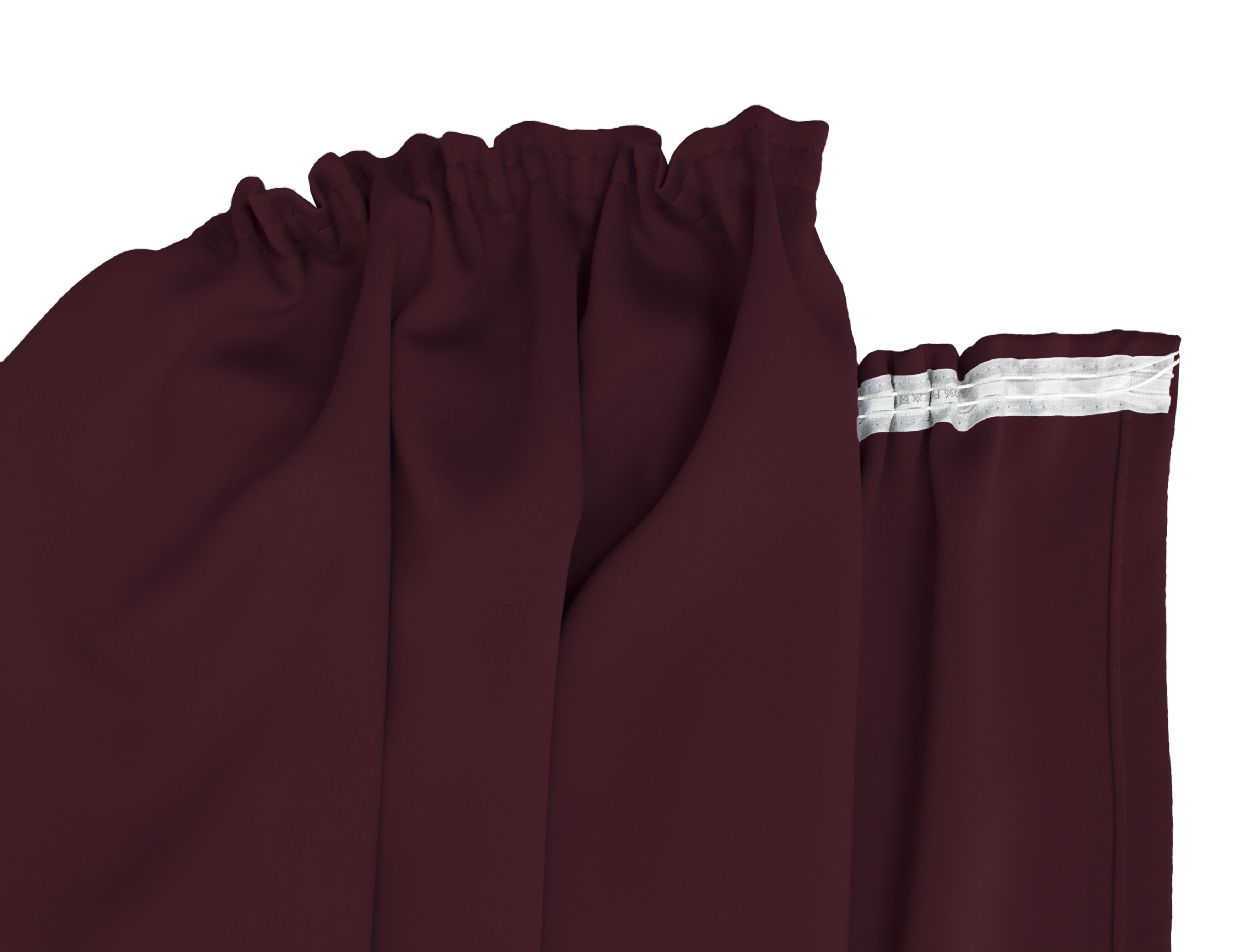 Dunkelbordeaux Kräuselband Detail