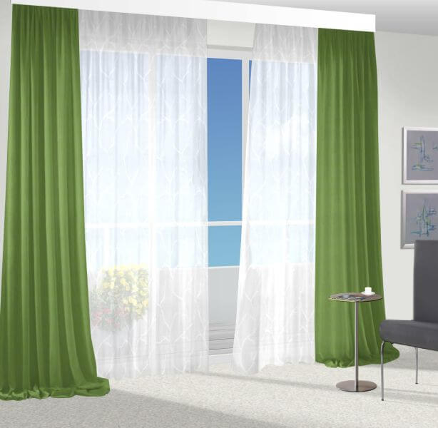 Grün Ösenschal Fenster