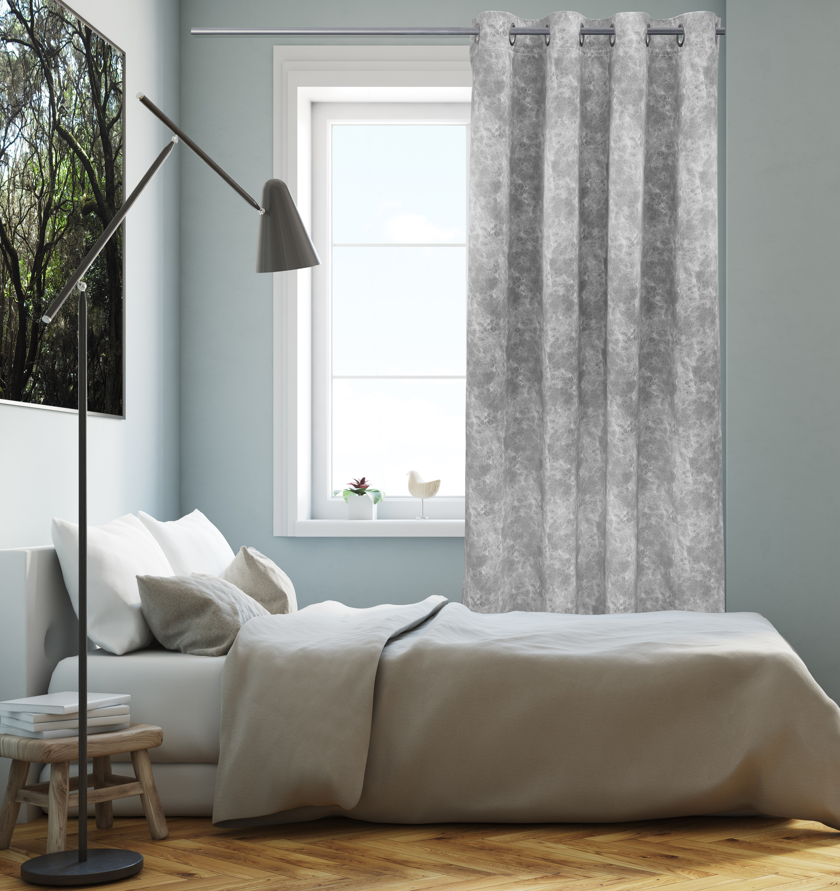 Silber Ösenschal Fenster