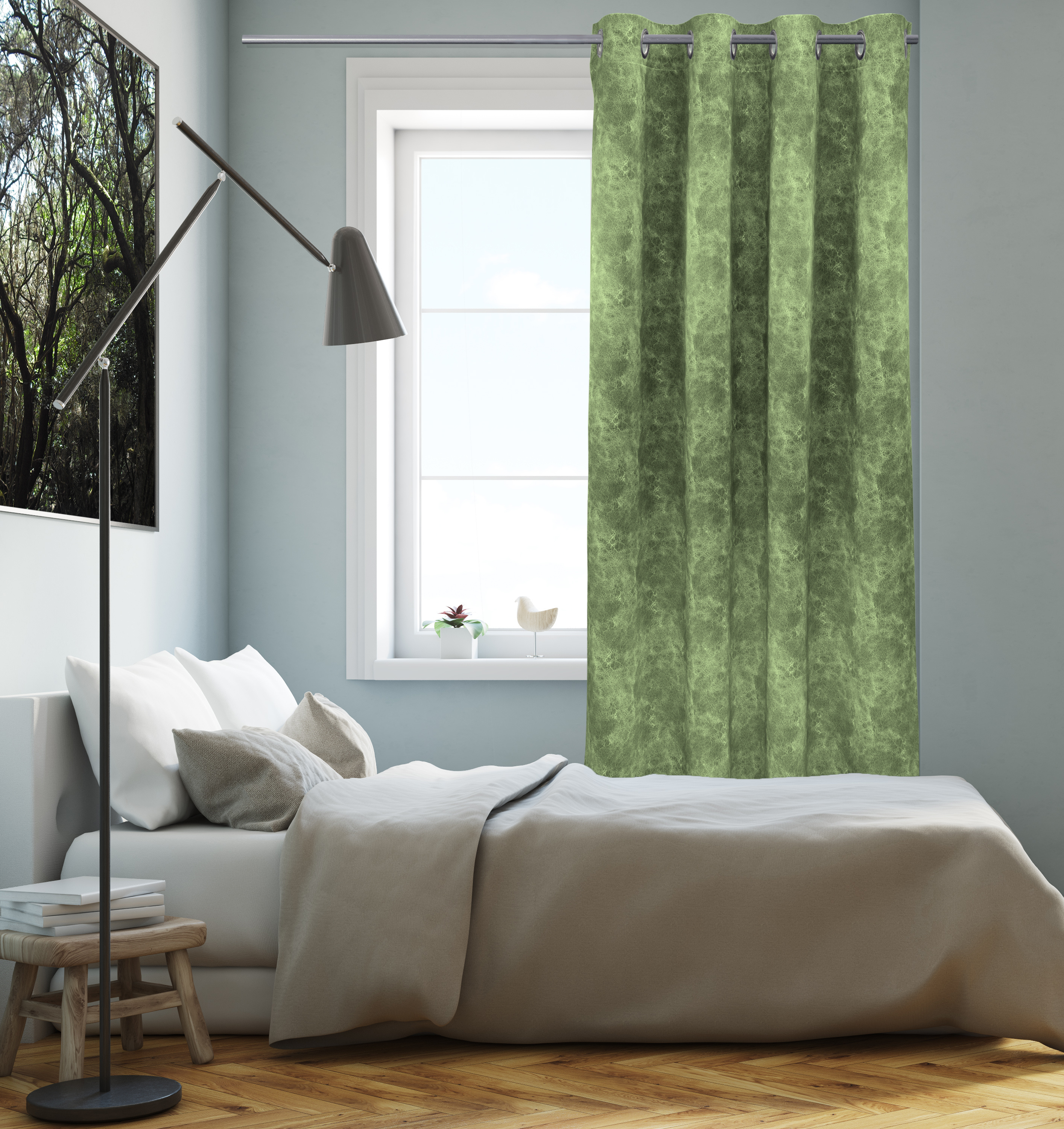Grün Ösenschal Fenster