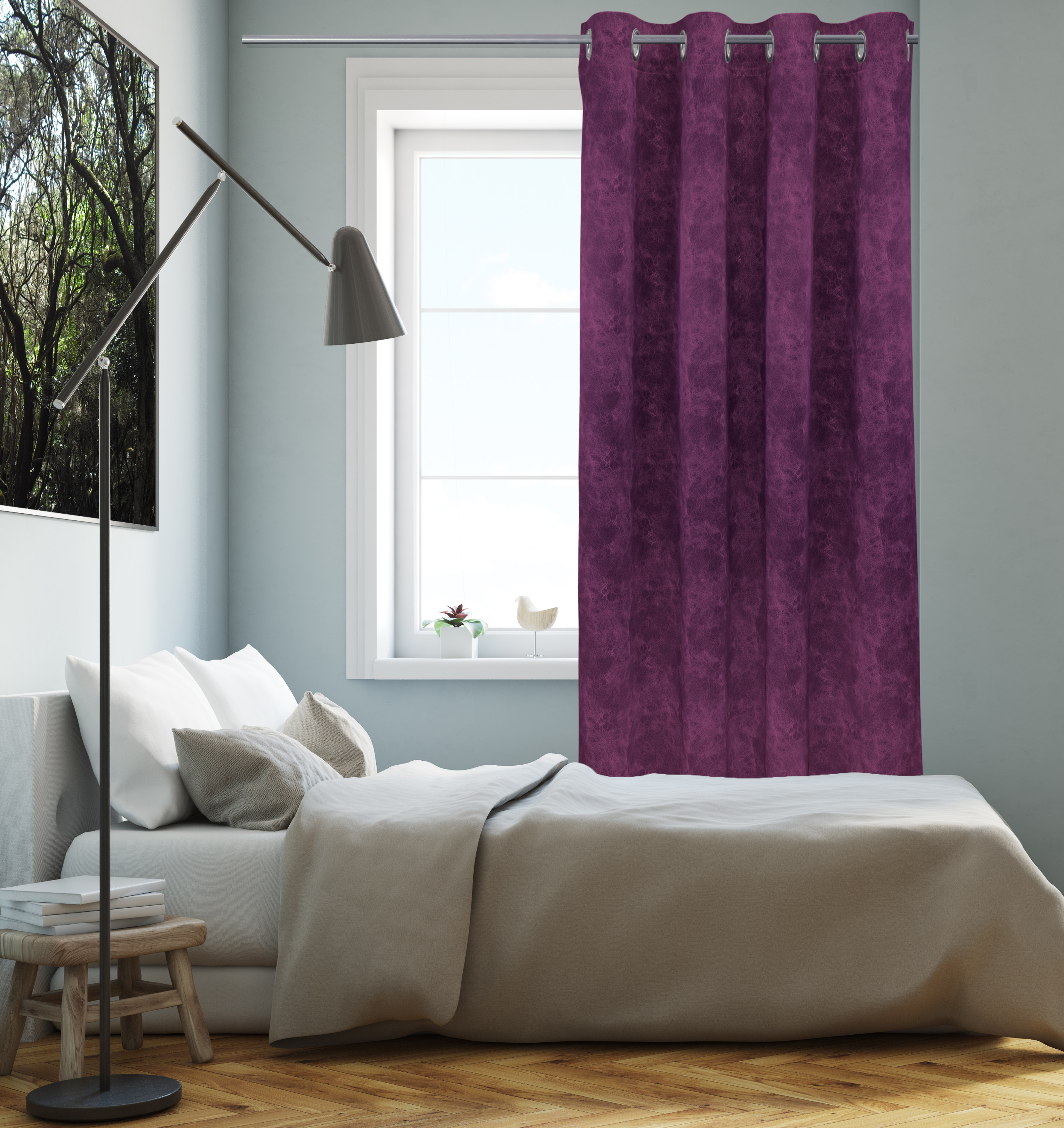 Violett Ösenschal Fenster