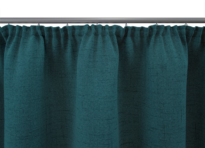 Blau Kräuselband Aufhängung Detail