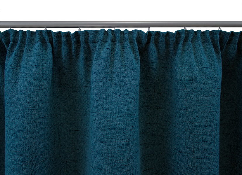Dunkelblau Kräuselband Aufhängung Detail