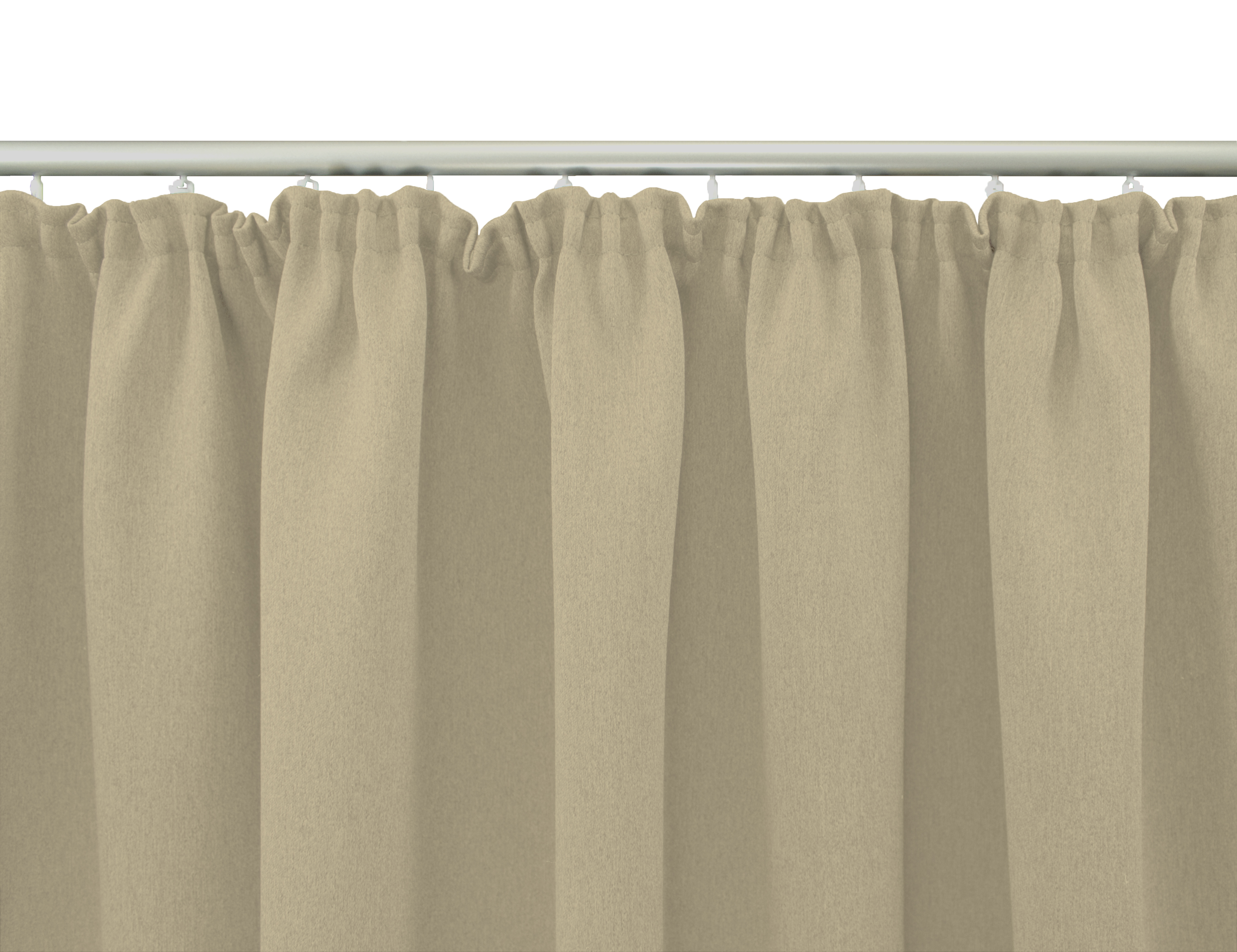 Beige Kräuselband Aufhängung