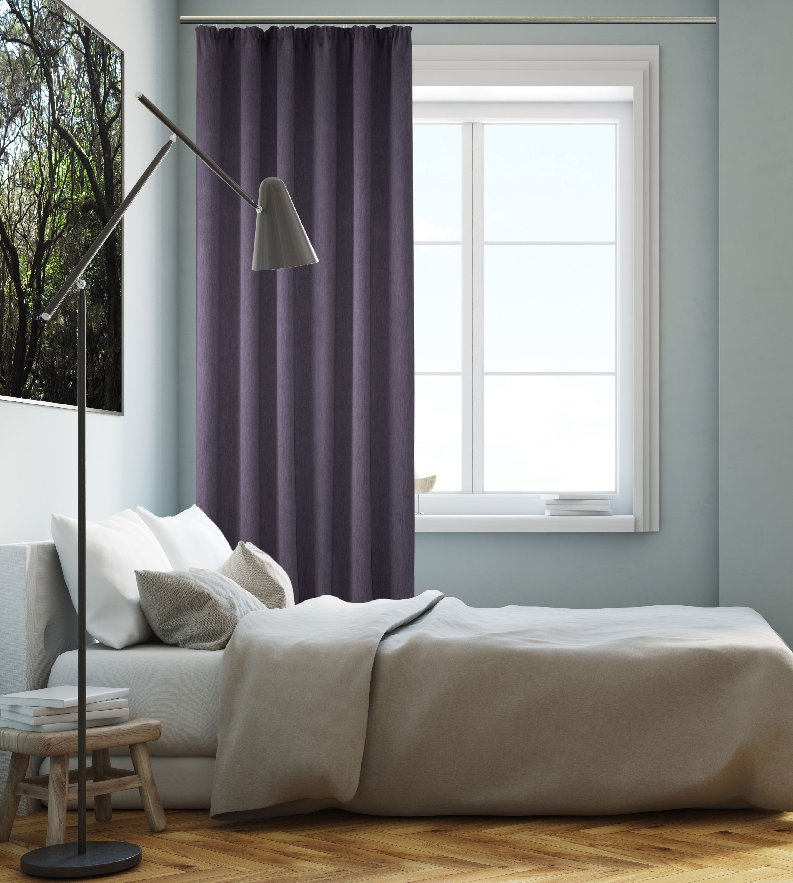 Grau Kräuselband Schlafzimmer