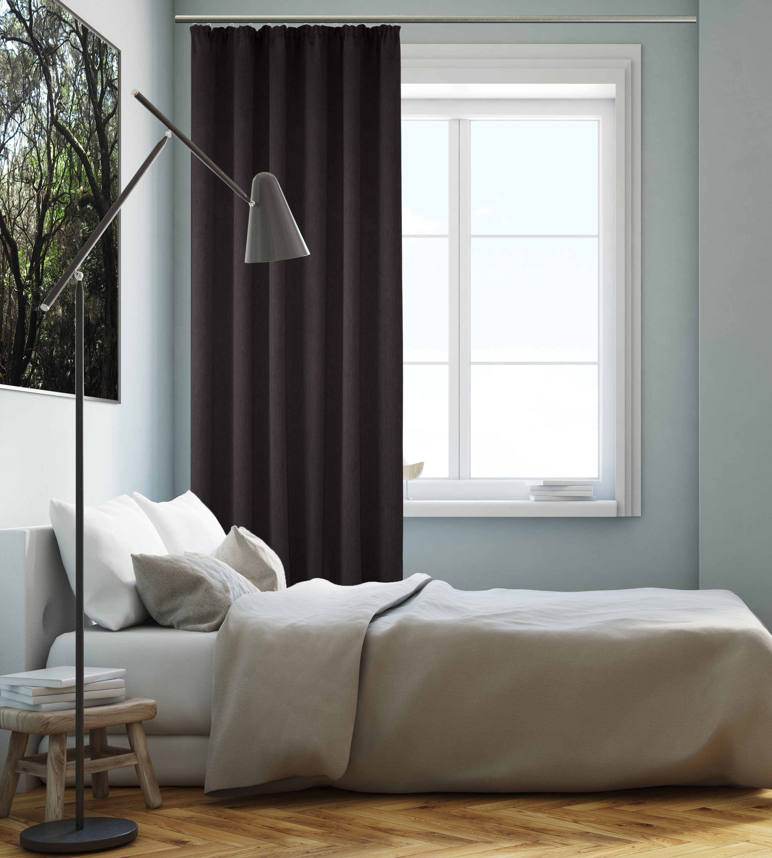 Dunkelbraun Kräuselband Schlafzimmer