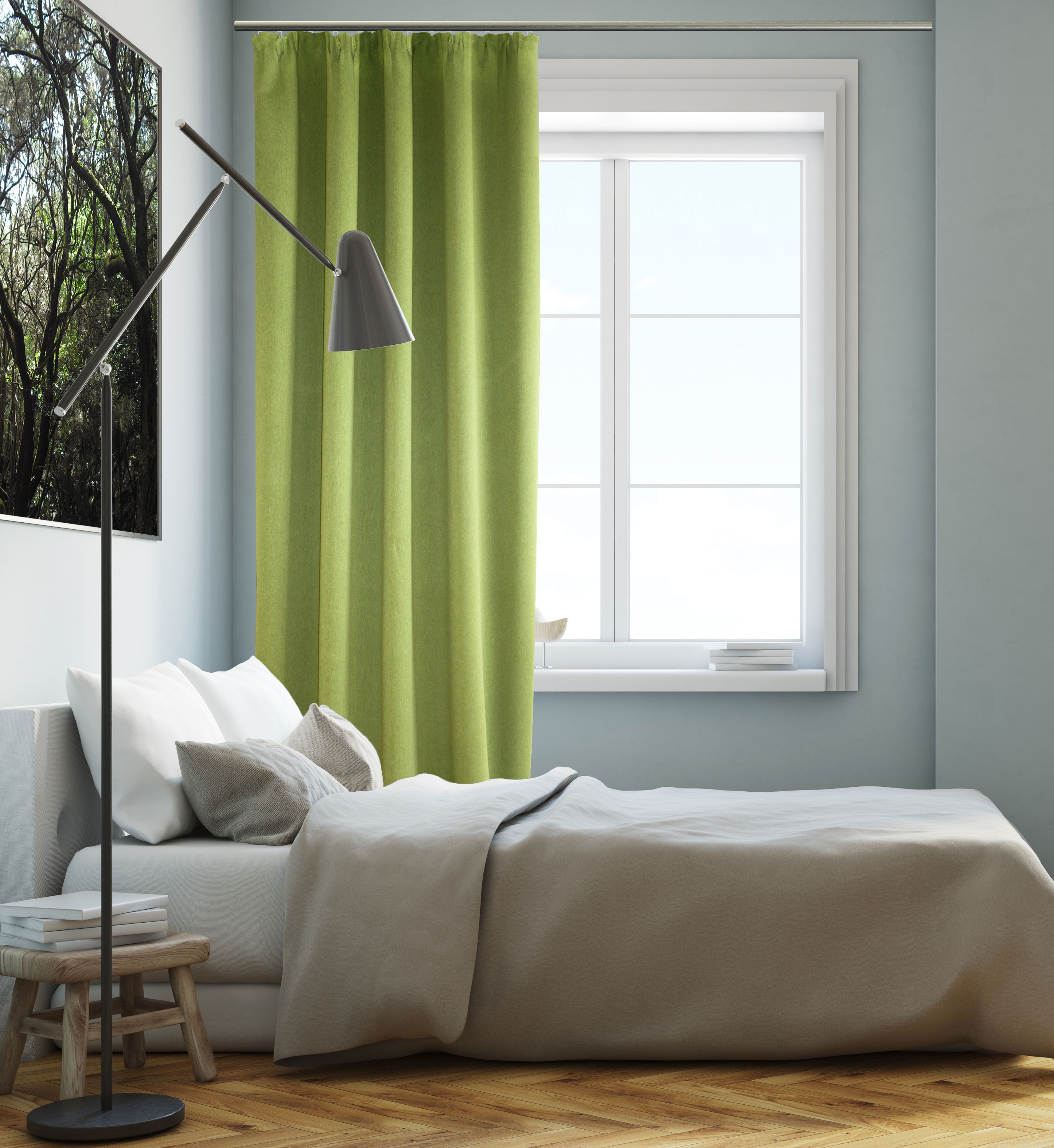Grün Kräuselband Schlafzimmer