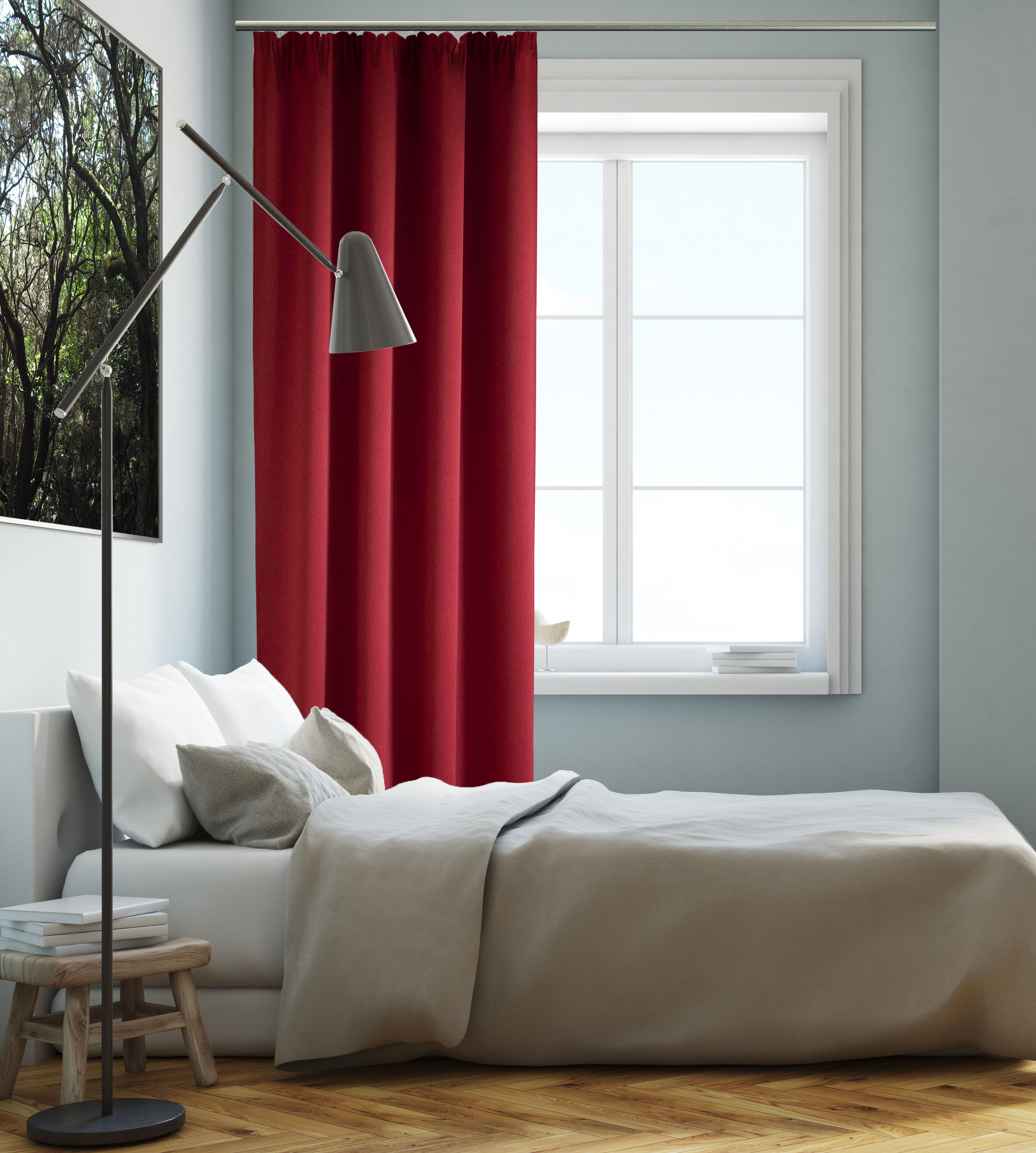 Rot Kräuselband Schlafzimmer