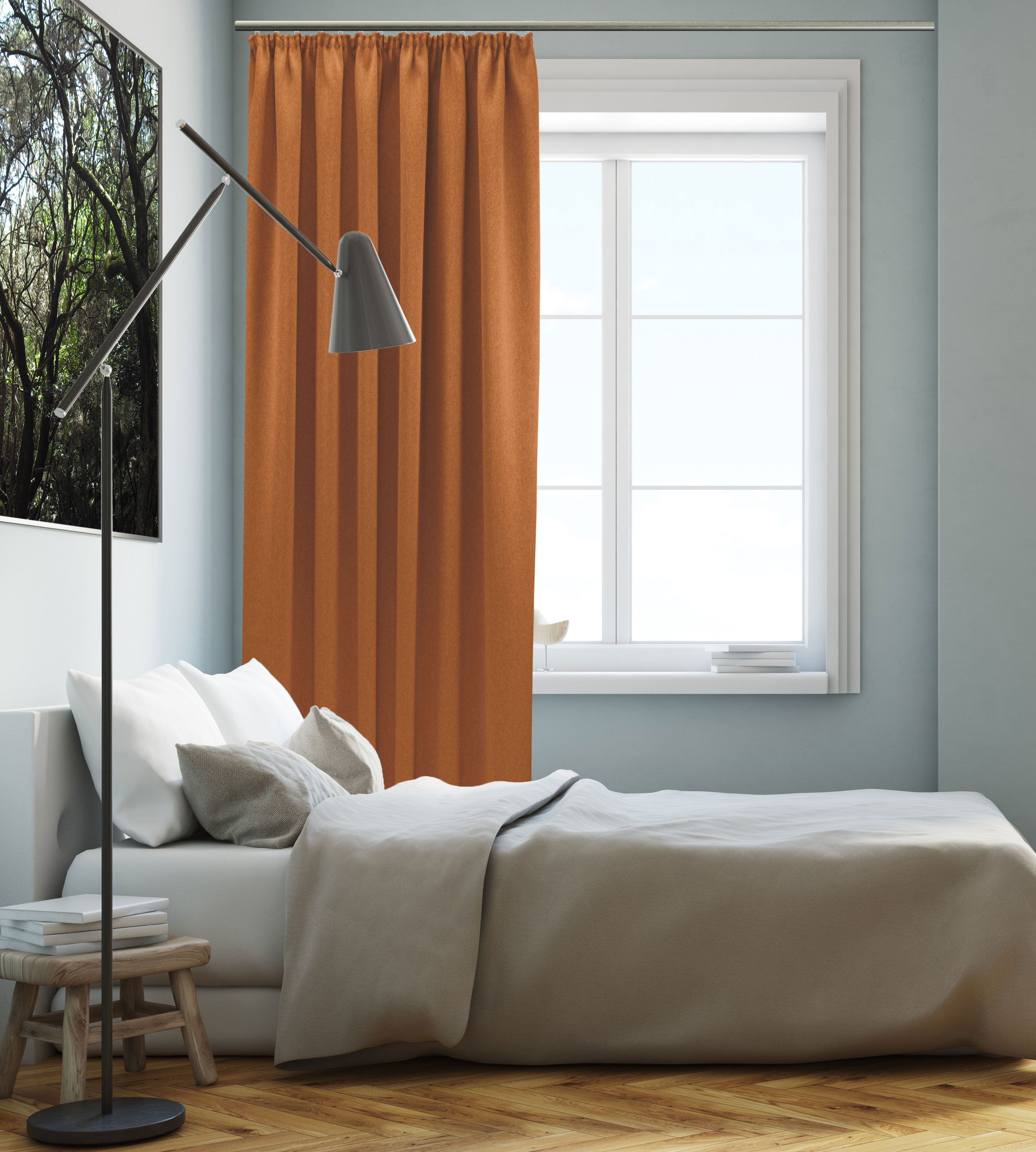 Orange Kräuselband Schlafzimmer