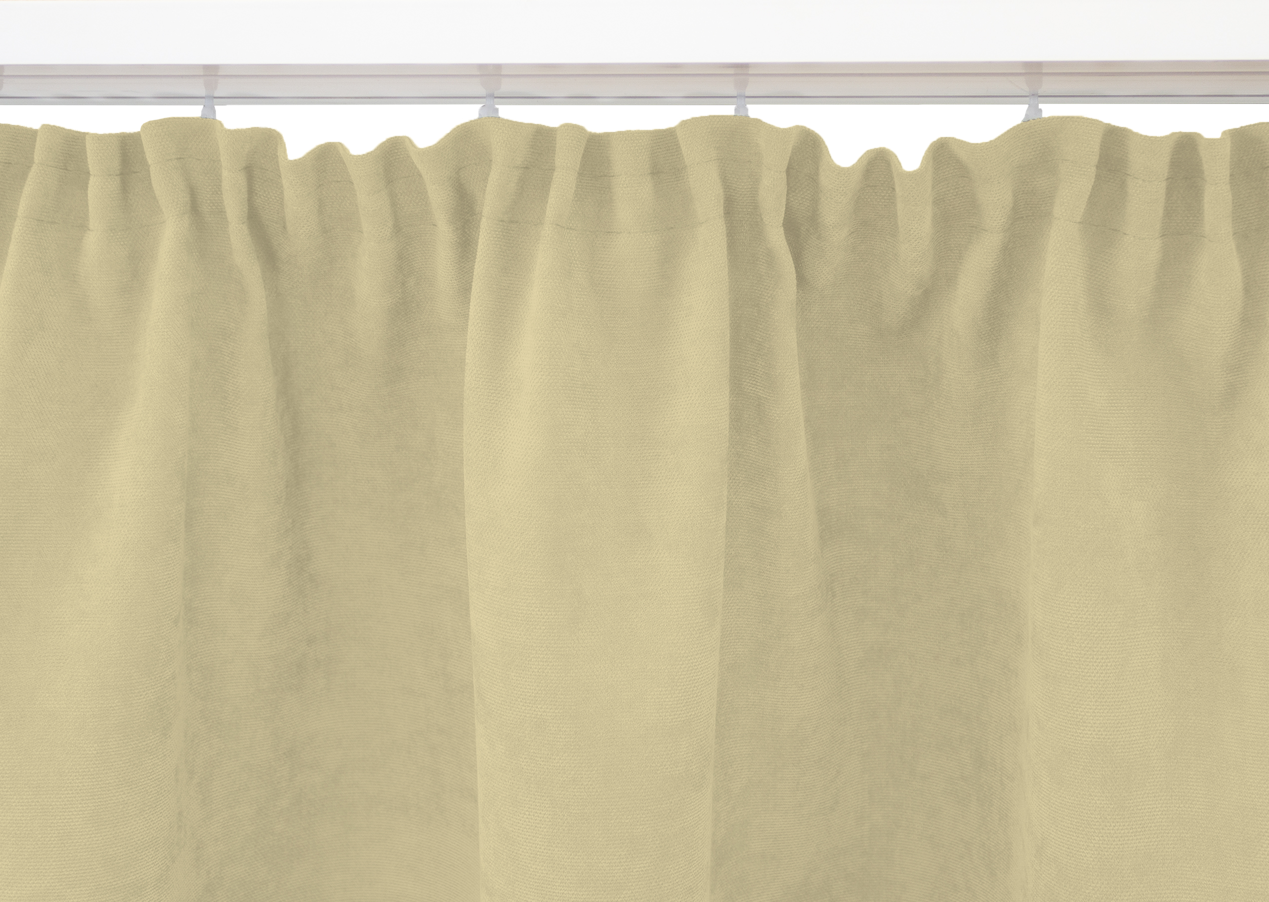 Beige Kräuselband Aufhängung