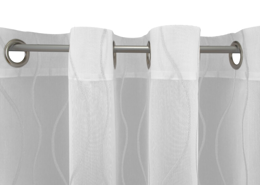 Weiß Ösenschal Detail Aufhängung