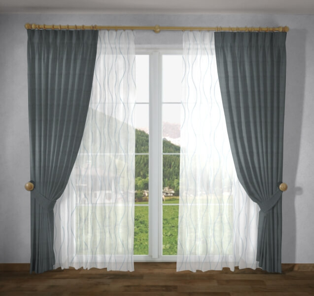Silber Kräuselband Deko Fenster