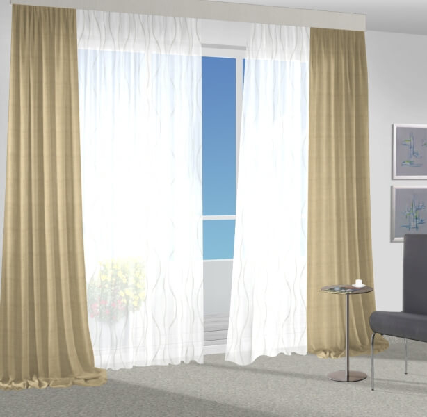 Braun Kräuselband Deko Fenster