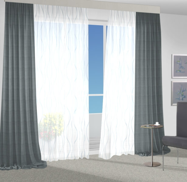 Silber Kräuselband Deko Fenster