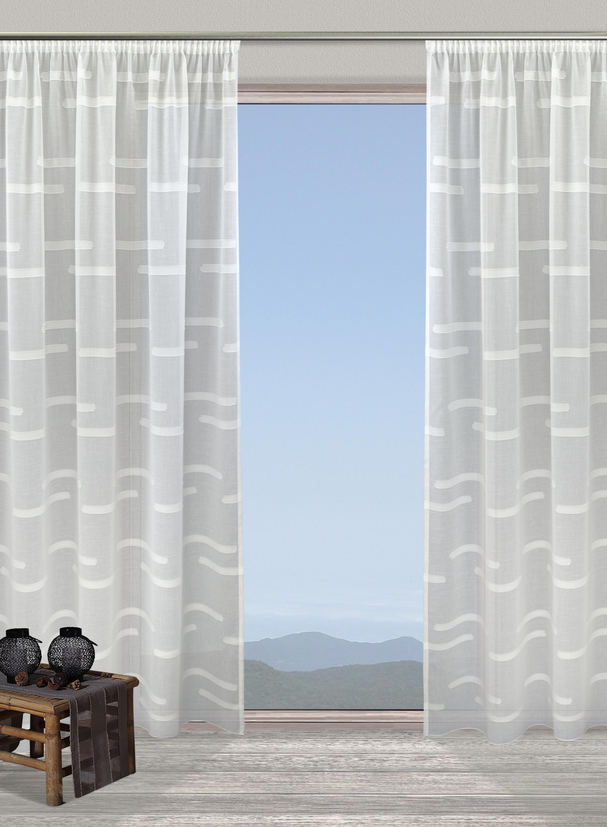 Natur Kräuselband Fenster