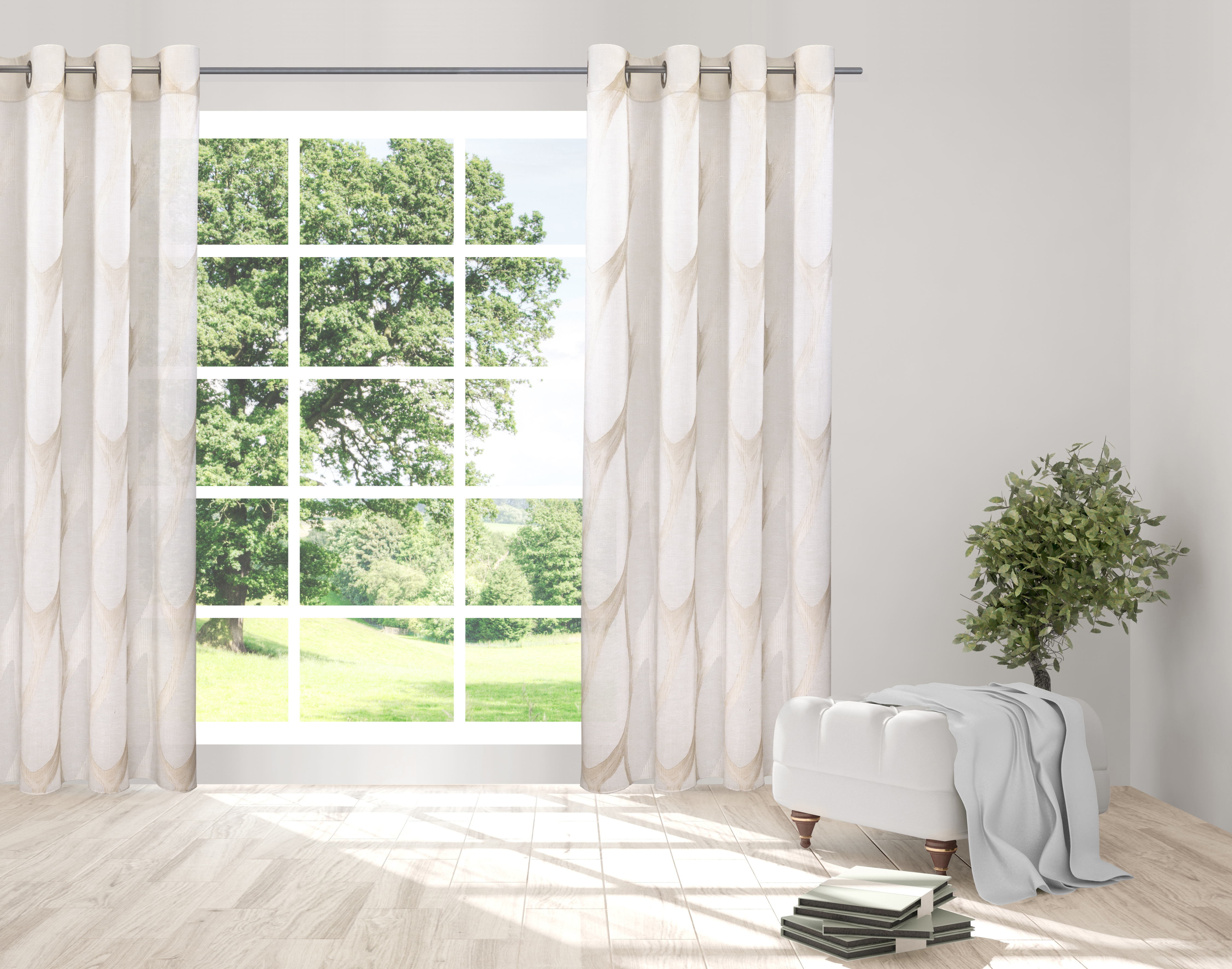 Braun Ösen Fenster