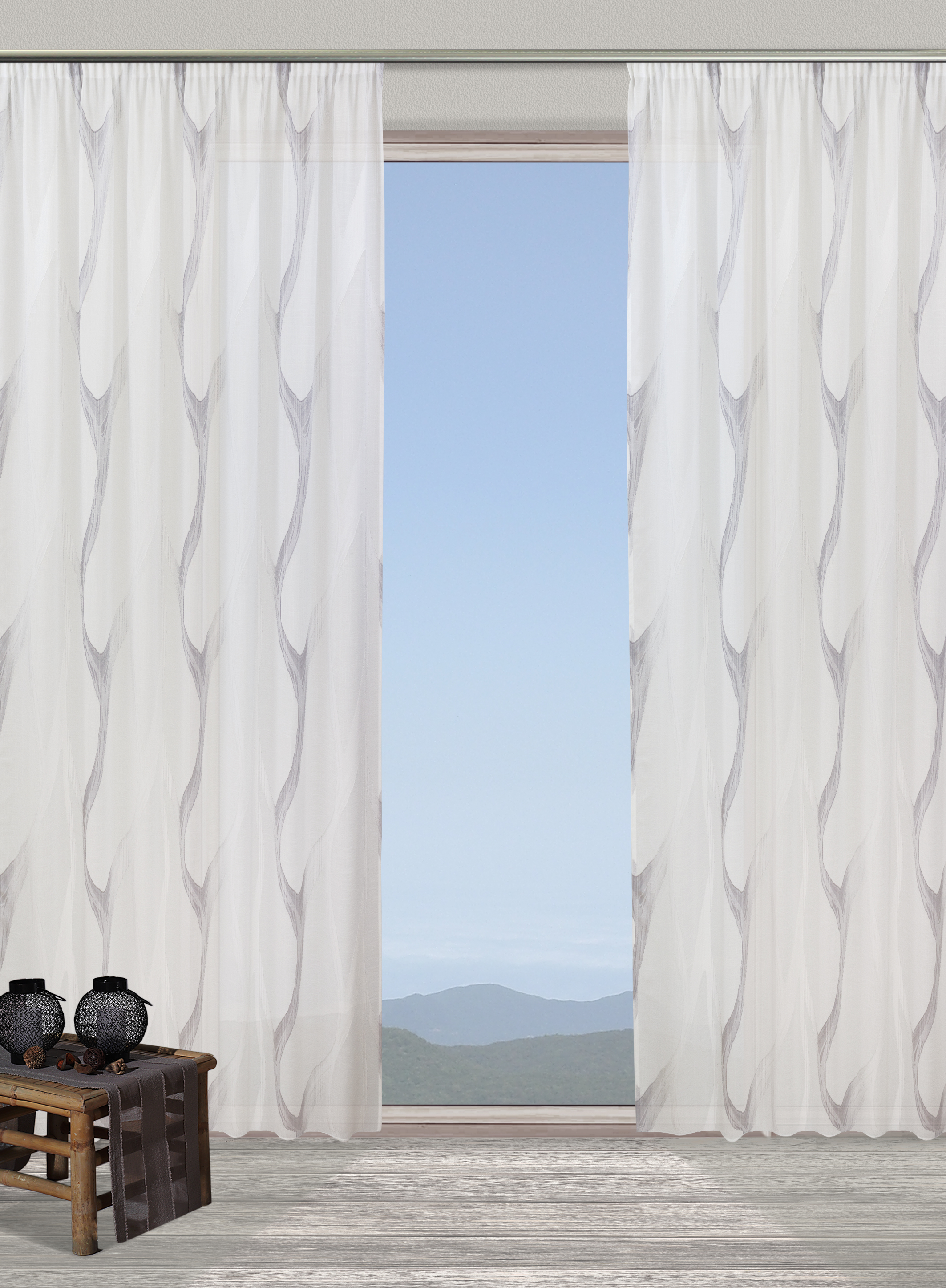 Silber Kräuselband Fenster
