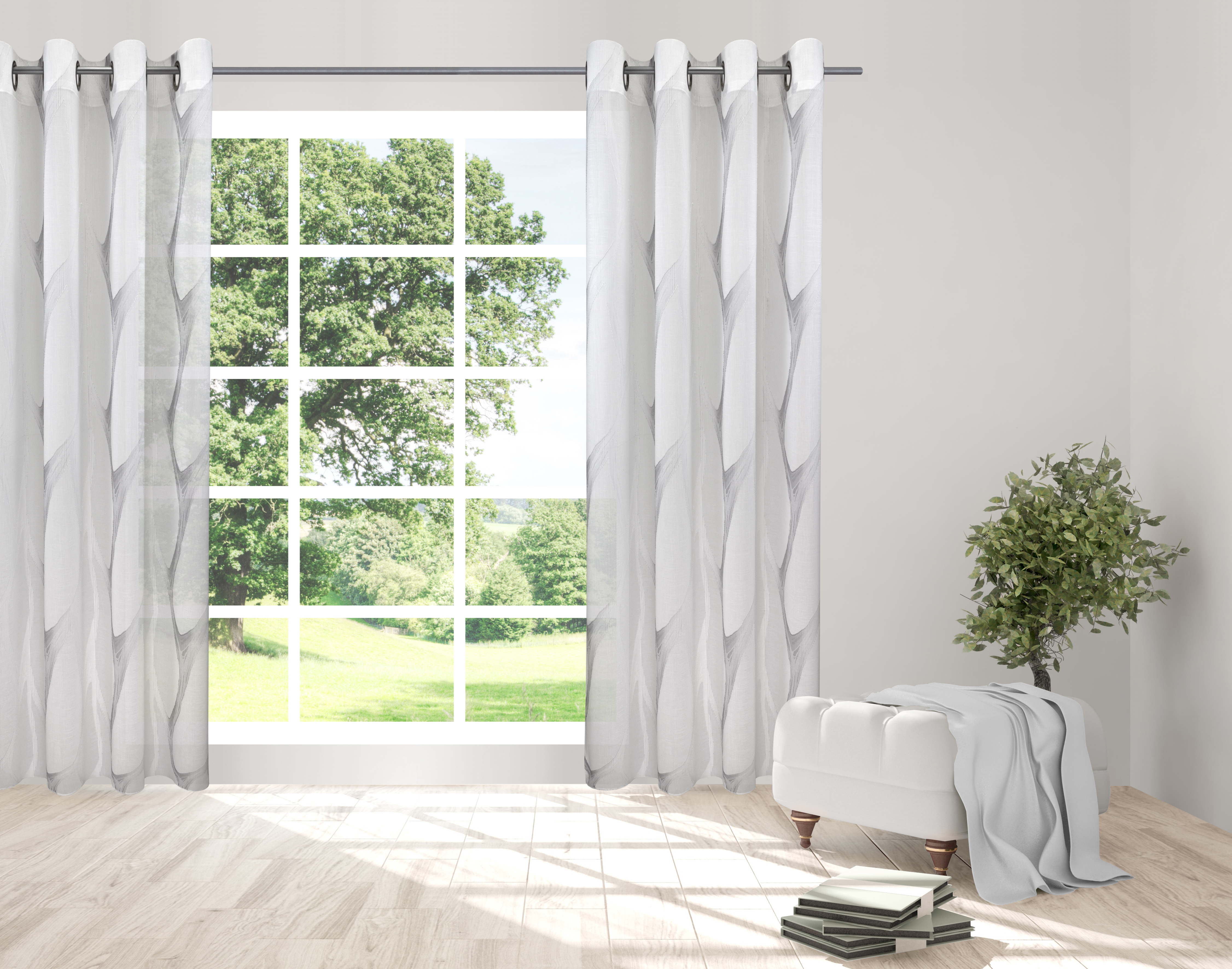 Silber Ösen Fenster
